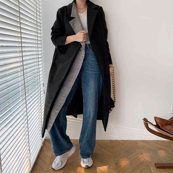 

blends winter cashmere jacket women's warm black jackets slices chess pieces wool bands sweaters lady in outerwear