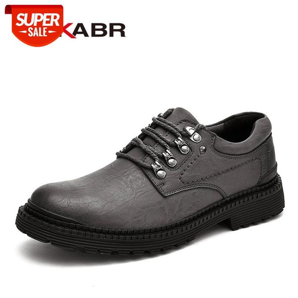 

DEKABR New Fashion Men Shoes Luxury Classic Men Leather Grey Shoes Oxfords Designer Waterproof Work Casual Footwear Sneakers #b40T