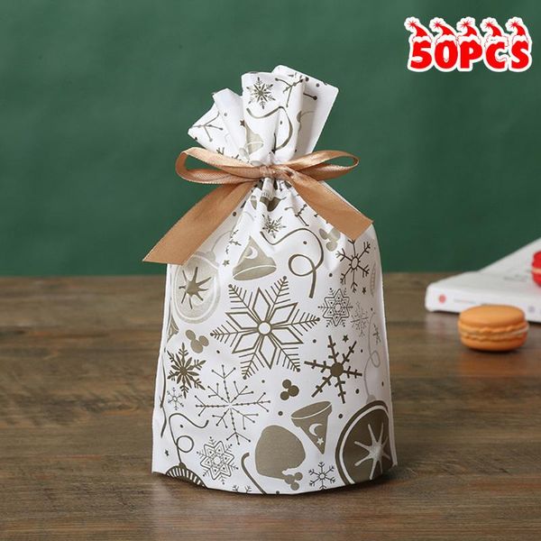 

gift wrap 50pcs christmas bags eva with drawstring reusable wrapping pouch decoration