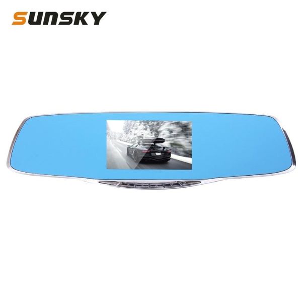 

car rear view cameras& parking sensors dual lens mirror dvr camera full hd 1080p 4.3'' 5+12mp rearview vehicle cammander hdr recor