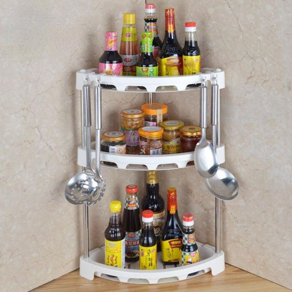 

hooks & rails kitchen accessories organizer dish drying rack multi-layer spice seasoning bathroom storage floor corner