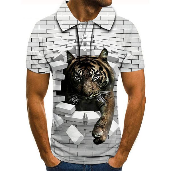 

cheetah pattern personality 3d printing t-shirt visual impact party shirt punk gothic round neck american muscle style short sleeves, White;black