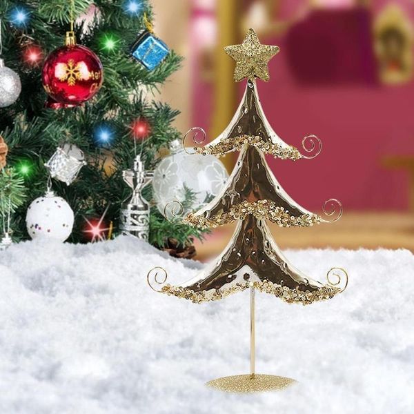 

christmas decorations mini tree wrought iron deskornament for home study room party family dinner table decor