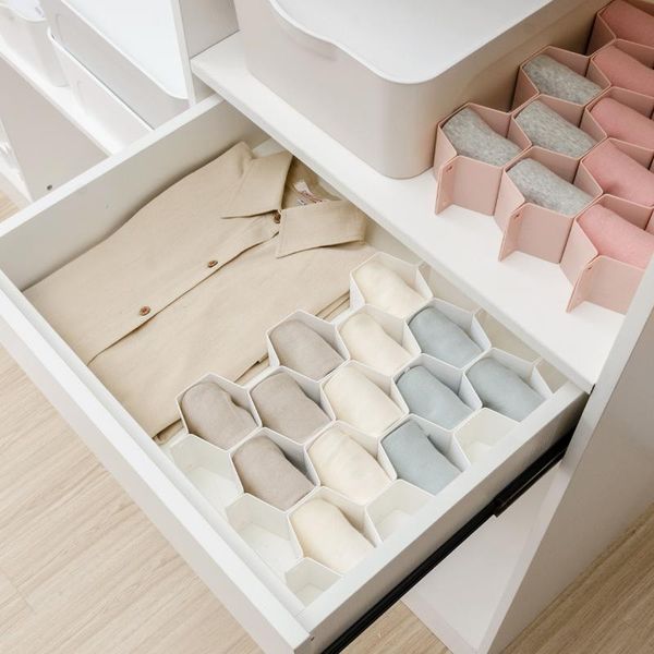 

storage drawers drawer divider wardrobe beehive nest compartment layered underwear socks consolidation box partition