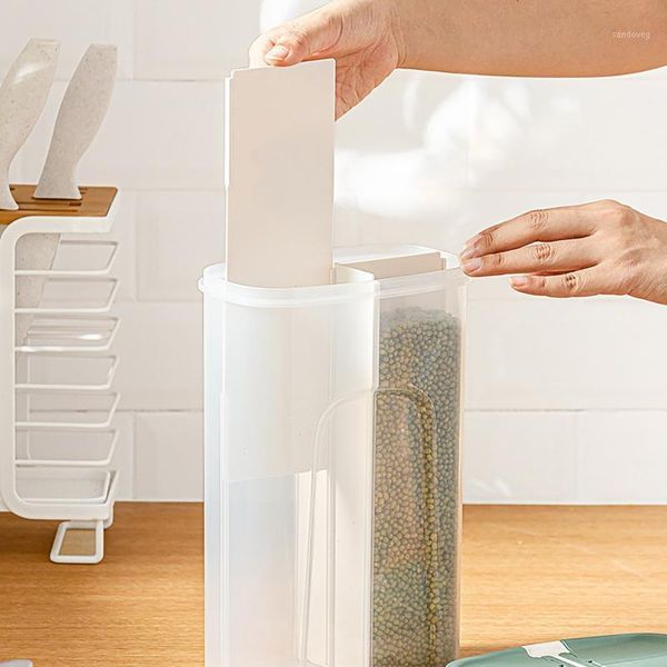 

transparent sealed storage box grains tank household kitchen containers dry cereals rice bean dispenser bottles & jars