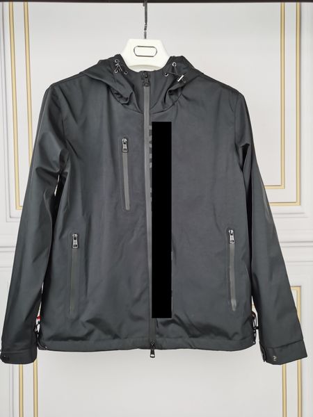 

luxury france men's jacket desinger brand hooded overalls windproof outdoor letter printing, Black;brown