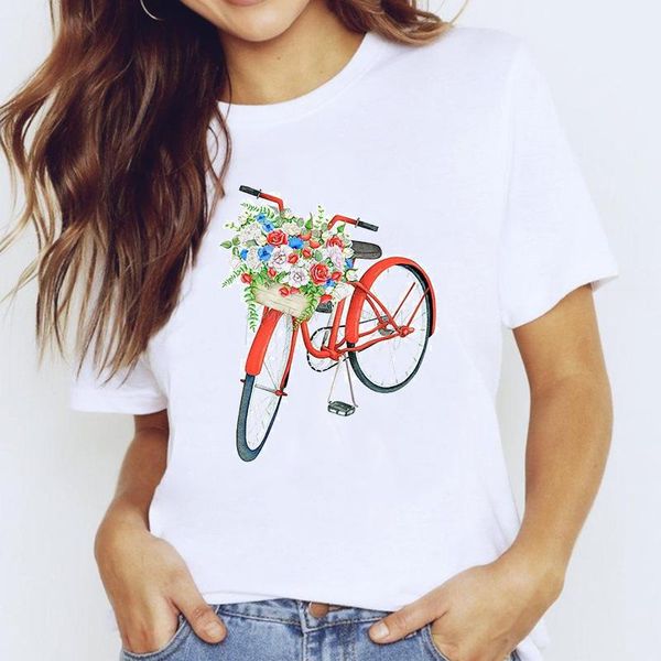 

t-shirts for women 90s bike fashion trend style cute casual clothing print lady graphic t shirt ladies female tee t-shirt women's, White