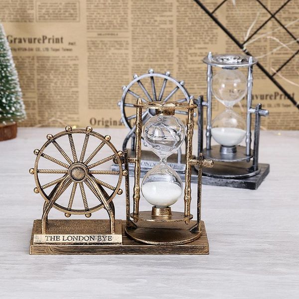 Retro Ferris Roda Areia Ampulheta Enfeites de Casa Decoração Europa Modelos Presentes Mobiliário Artigos Decorativos Objetos Figurines