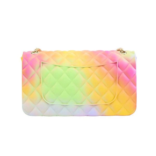 

evening bags selling women shoulder bag fashion matte pvc color rhombic chain jelly handbag