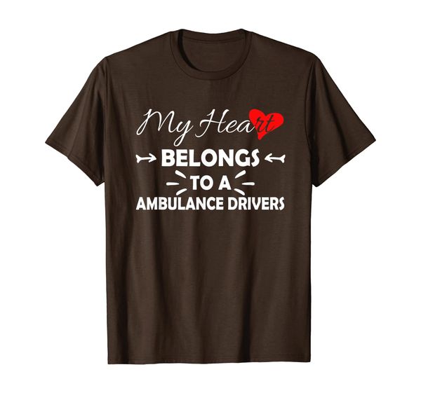 

my heart belongs to a ambulance driver t-shirt, White;black