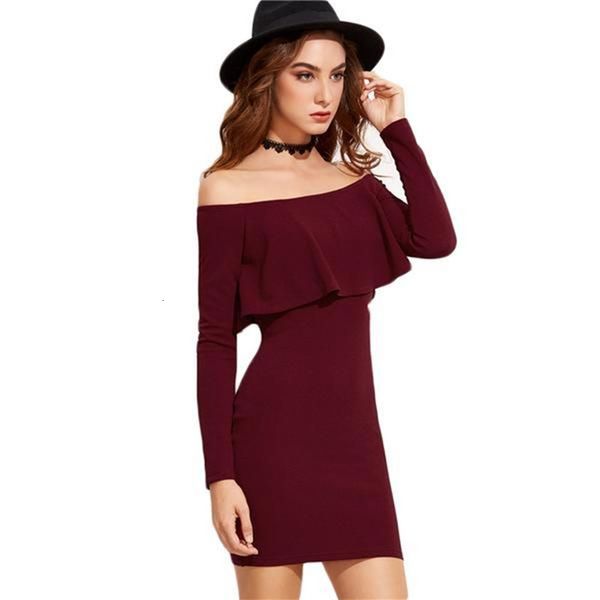 

casual dresses summer fashion commutes women's wear collar lotus edge long sleeve wine red tight mini short dress xese, Black;gray