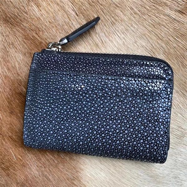 

card holders authentic exotic skin women small wallets genuine leather organzier mini case zipper coin bags, Brown;gray