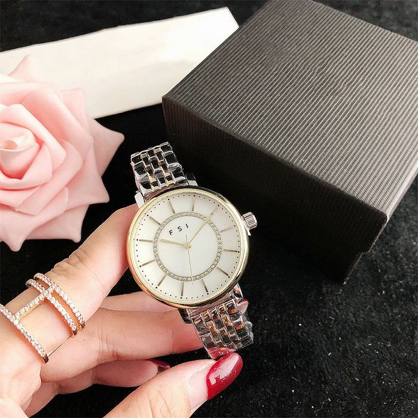 

selling ladies watch new fashion 35.4mm dial gold/silver stainless steel quartz lady watches with diamonds, Slivery;black