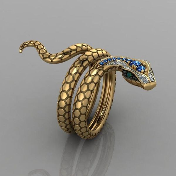 

fashion jewelry vintage s2160 snake ring rhinstone men women snakes rings, Silver