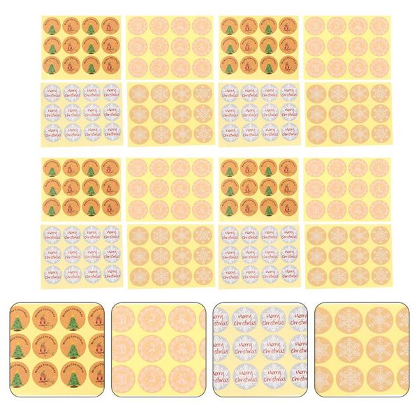 

gift wrap 40 sheets merry christmas stickers round kraft paper labels ornaments
