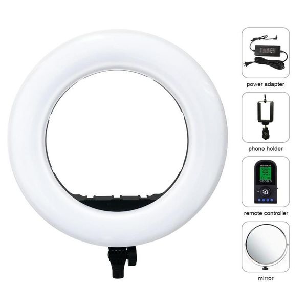 

yidoblo ax-480eii camera po studio phone video 18inch 240pcs led ring light 5500k pography dimmable lamp with tripod flash heads