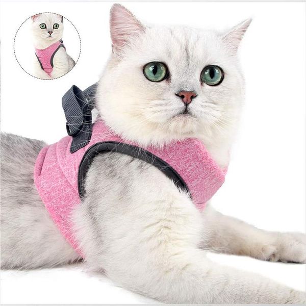 

cat collars & leads harness with leash walking jackets breathable sponge cushion vest kitten collar pet supplies accessories