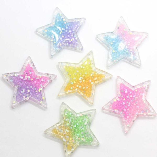 

decorative objects & figurines 50/100pcs cute flatback resin cabochons gradient glitter star scrapbooking crafts for jewelry diy decoration