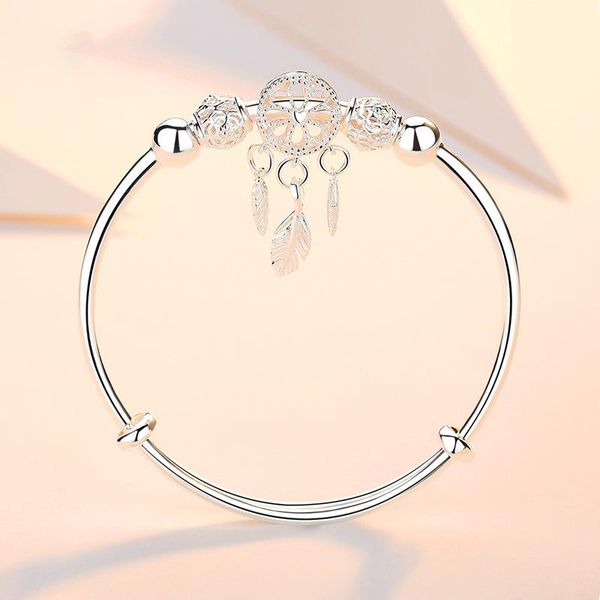 

charm bracelets dreamcatcher tassel feather bracelet &bangle for women fashion elegant jewelry accessories, Golden;silver