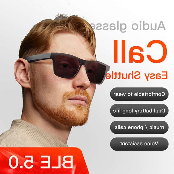 

highend accessories e usb charging sunglass for listen to music, waterproof smart glass support audio assistant, Black
