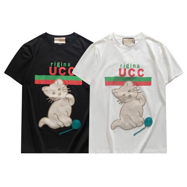 

2021 men's and women's fashion short tee casual street wear pure color printed cotton m-2xl#yy018, White;black