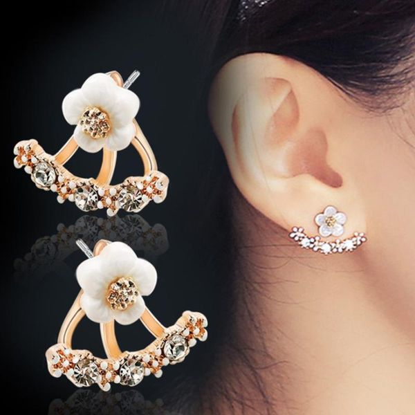 

silver needle pin for women earrings female korean style fashion girl freind tassel flower design dangle & chandelier