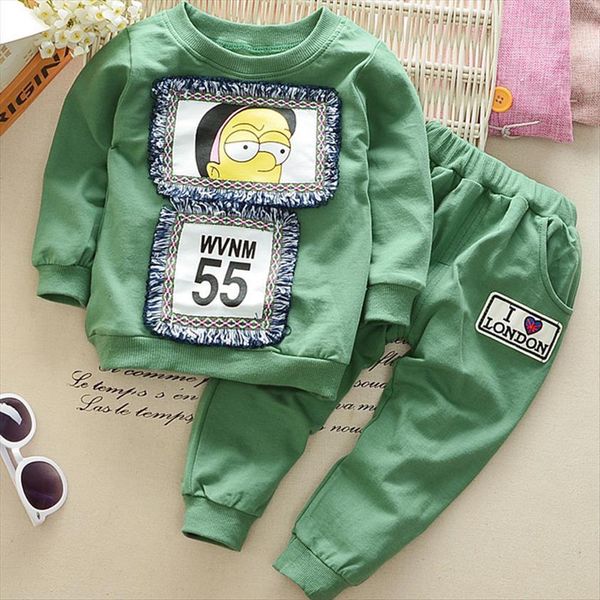

boys clothing sets childrens clothes autumn and winter girls long sleeved o neck 2 5years baby, White
