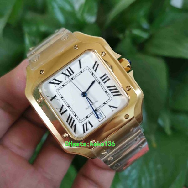 

fashion men watches wristwatches w20011c4 w20098d6 45mm stainless yellow gold white dial automatic mechanical mens watch luminescent with, Slivery;brown