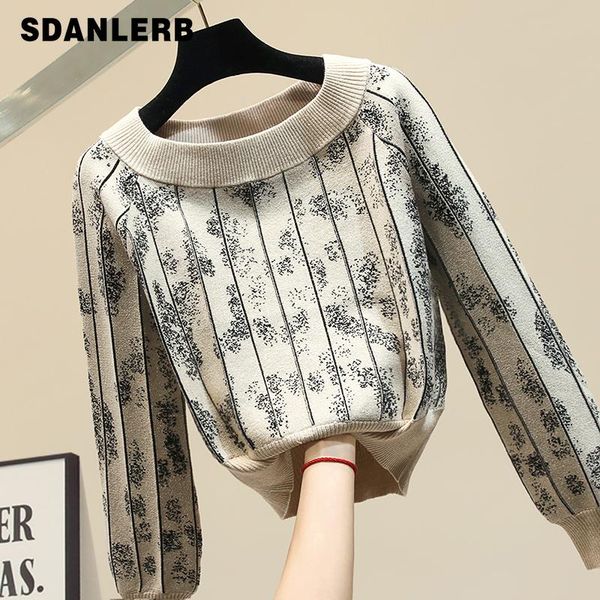 

women's sweaters 2021 winter sslash collar knit sweater pullover thickened women ins female jumper short pullovers sweter, White;black