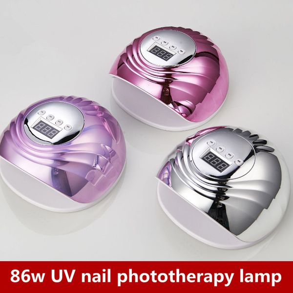 2021 High-Power 86W UV Prego Phototerapia Secadores LCD Display Secagem Todos os Géis Polonês Nails Art Tools 3 Cores