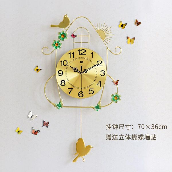 

living room decoration clock european art quartz wall luminous clocks
