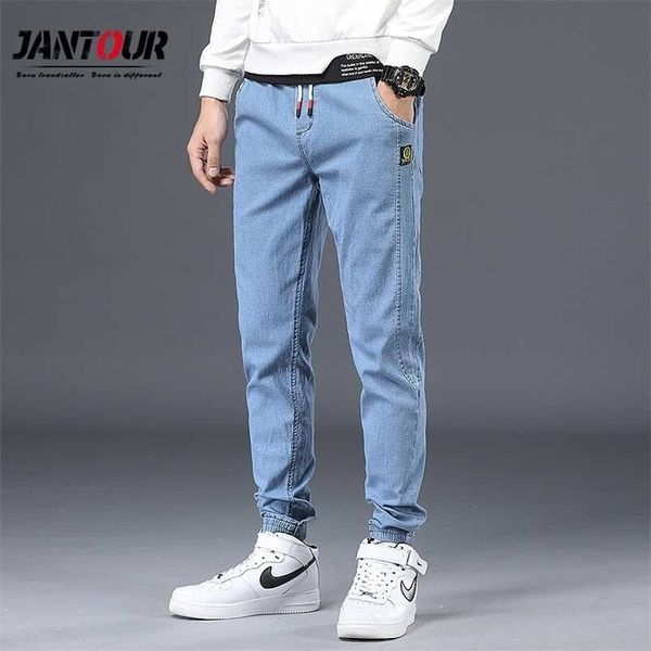 Sonbahar Kış erkek Jeans Pamuk Denim Hip Hop Slack Alt Joggers Streetwear Sıska Mavi Pantolon Hombre Harem Pantolon Erkekler M-5XL 211206