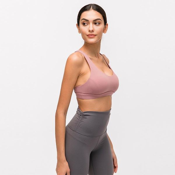 

yoga outfit naked feel women sports bras cross back bra medium support push up workout
