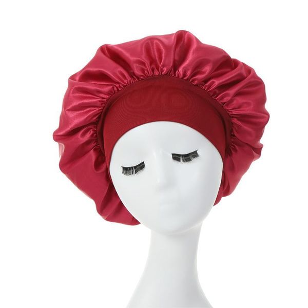 

shower caps ly women's satin solid sleeping hat night sleep cap hair care bonnet nightcap for women men de nuit