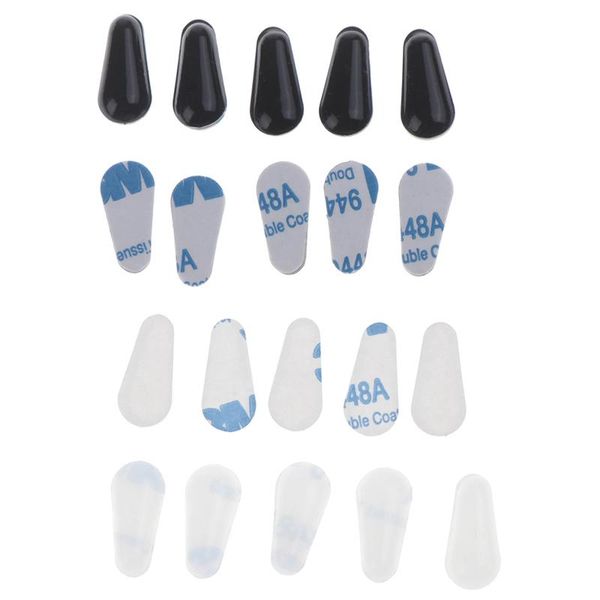 

sunglasses frames 5pair black clear water drop silicone non-slip nose pads for glasses -reading / myopia presbyopia glass plate anti-skid pa, Silver