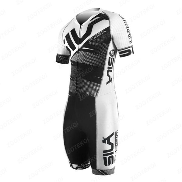 

racing sets sila triathlon skinsuit men summer short sleeve cycling jersey bib suit quick dry bike clothing pro team ropa ciclismo hombre, Black;blue