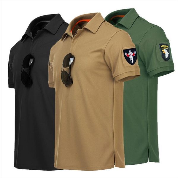 

army tactical shirt military style men polos short sleeve quick dry summer fashion brand casual cotton tee, White;black