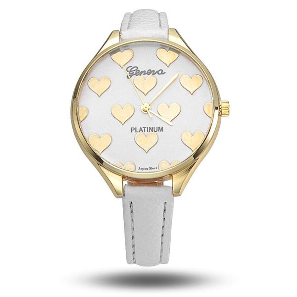 

time buckle closure heart pattern casual mechanical round dial decoration gift analogue pointer type women watch wristwatches, Slivery;brown