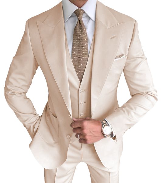 

casual fashion mens suit slim solid tuxedos 3 piece for wedding, Black;gray
