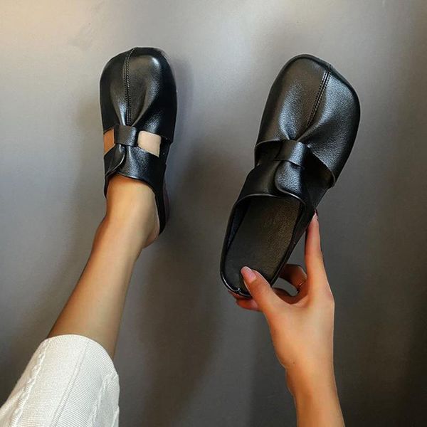 

slippers 2021 women's summer flat round toe sandals hollow folds slip on woman lovely casual beach female, Black