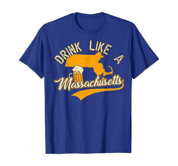 

vintage drink like a massachusetts beer t-shirt, White;black