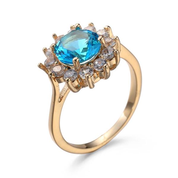 

wedding rings fashion women flower zircon ring creative jewelry gift, Slivery;golden