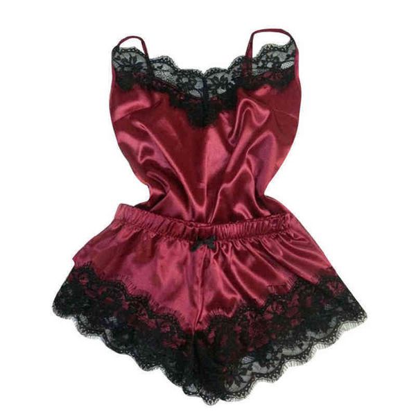 

nxy lingerie lingerie women silk lace casual loose solid sleeveless dress babydoll nightdress nightgown sleepwear summer clothes 1216, Red;black