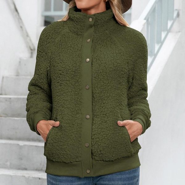 

women's jackets female lamb plush coat autumn winter warm cardigan jacket european american style soft thicken wool overcoat, Black;brown