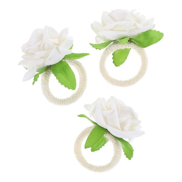 

napkin rings 3 pcs clasps elegant simulated rose shape adornments