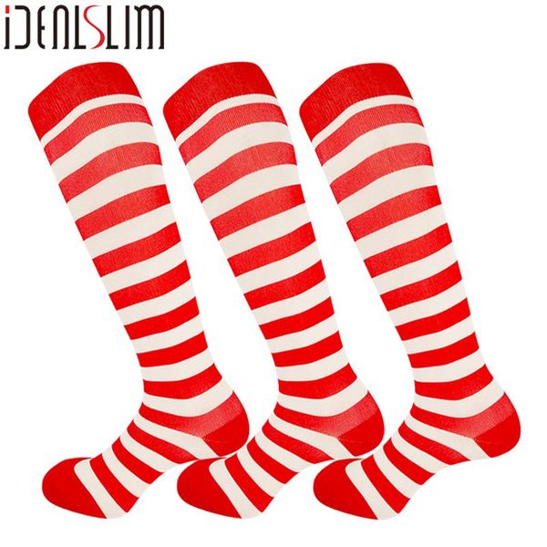 

sports socks idealslim (3 pairs) guraduat compression women men for cycling running hiking yoga soccer, Black