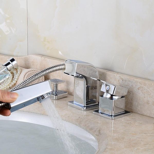 

three-piece basin faucet and cold bathroom washbasin mixed water sink faucets