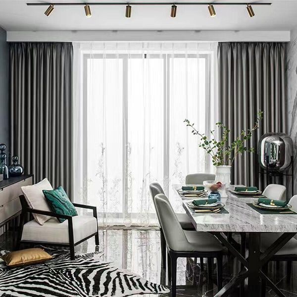 

curtain & drapes modern blackout curtains for living room bedroom window treatment solid finished blinds