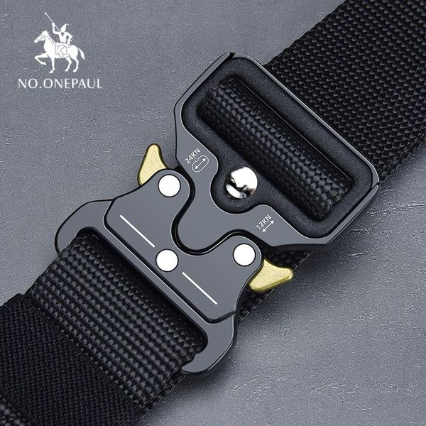 

belts nylon tactical belt military men's training metal multifunctional buckle outdoor battle sports alloy, Black;brown