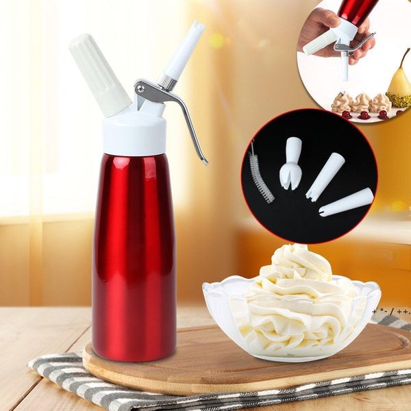 500 ml Metall N2O Kuchen Werkzeuge Dispenser Creme Whipper Kaffee Dessert Saucen Eis Butter Peitsche Aluminium Edelstahl Schlagsahne Frische Sahne RRF13899